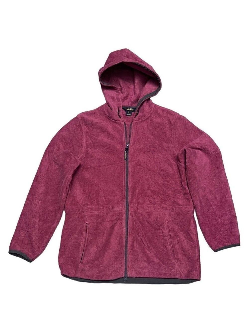 Woolrich Fleece Pink Womens Light Outdoor Designer Hooded Jacket Medium